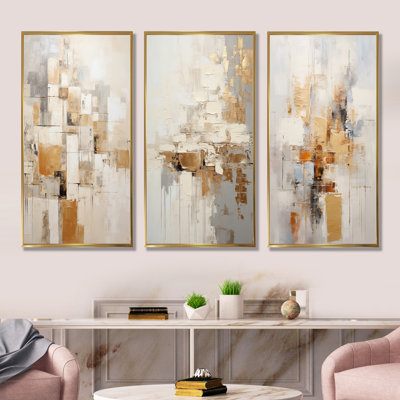 Beige And Golden Cubic Perspective