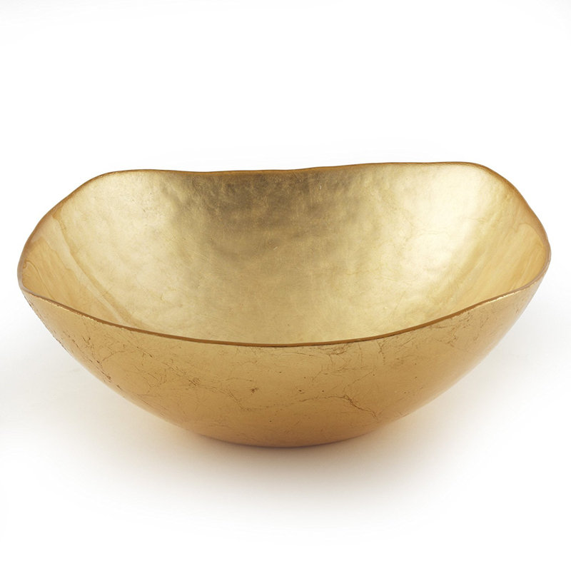 Ebern Designs Verlie Glass Serving Bowl, 3.5" H x 9.5" W x 9.5" D
