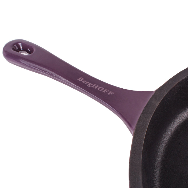 Ensemble de fonte 3 pièces Neo: poêle à frire, poêle à griller et steak fendu, Rouge