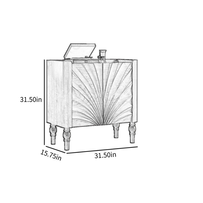 Buffet décoratif italien, H 31,5 po x l 31,5 po x P 15,75 po, Crème