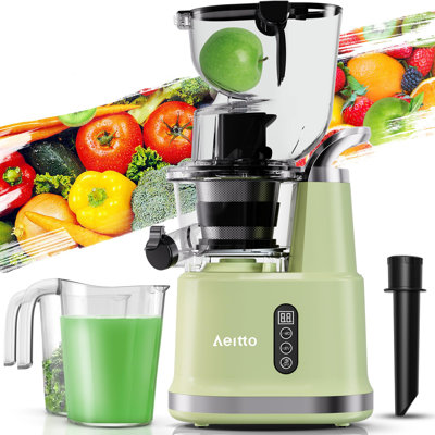 Aeitto - slow cold press juicer, vertical juicer, large channel, suitable for whole fruits and vegetables, BPA free