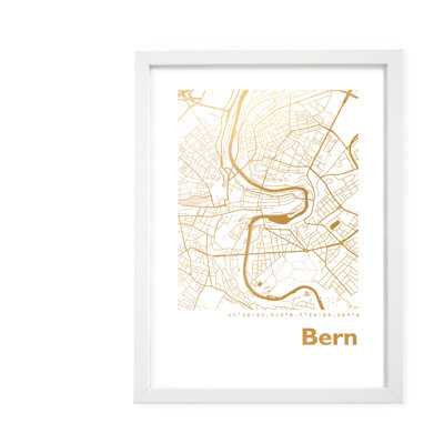 Bern Map - Single Picture Frame Print