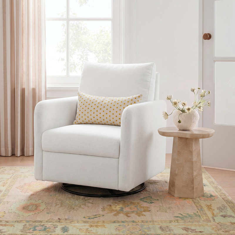 Fauteuil d'allaitement en chenille gris clair Nancy, Gris chenille