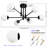 Tameya Sputnik Modern Linear Chandelier With Milky White Glass Shade-1677331894
