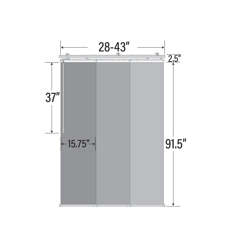 Rail extensible à panneau simple à 3 panneaux Dunmore