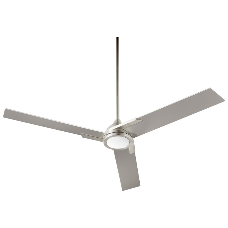 Gatien 56'' Ceiling Fan with Light Kit, Satin Nickel