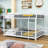 Full over Full Size Metal Bunk Bed with Interchangeable Slide and Guardrail-572182765