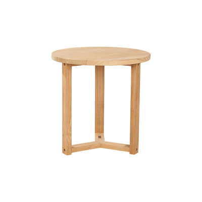 Large Round Teak Outdoor Cross Legs Nesting Side Table