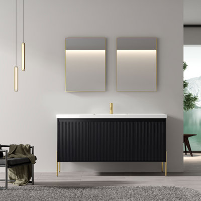 Hollenden 61'' Single Bathroom Vanity with Resin Top