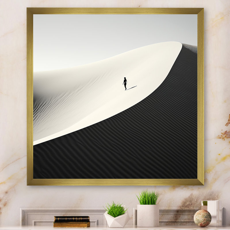 Saharas Silence I, reproduction d'art sur toile, Cadre doré simple, H 36 po x l 36 po x P 1,5 po