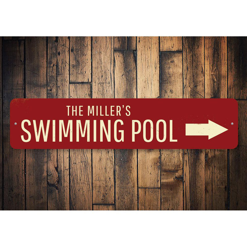 Plaque de piscine personnalisée en aluminium, H 4 po x l 18 po x P 0,04 po