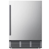 Simzlife 23.5'' W 180 Cans 5 Cu Ft Beverage Refrigerator - Freestanding/Built-In/Under Counter Cooler with Commercial-Grade Stainless Steel Door & Reversible Handle, Stores Beer, Wine, Drinks