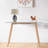 Diano 43.3" Narrow Console Table with Solid Wood Legs and Tempered Glass Top Desk-457000111