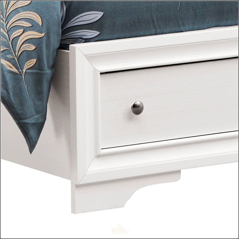 Grand lit, Bois massif / bois manufacturé, Blanc, Grand lit
