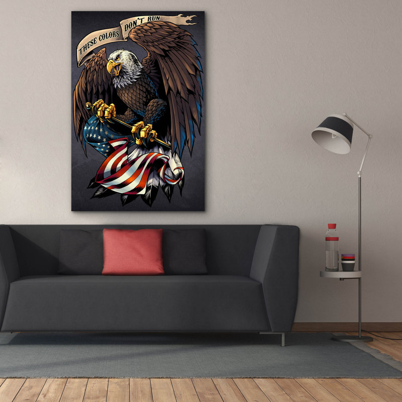 Campbellton Eagle tenant un drapeau sur toile, H 60 po x l 40 po x P 1,5 po