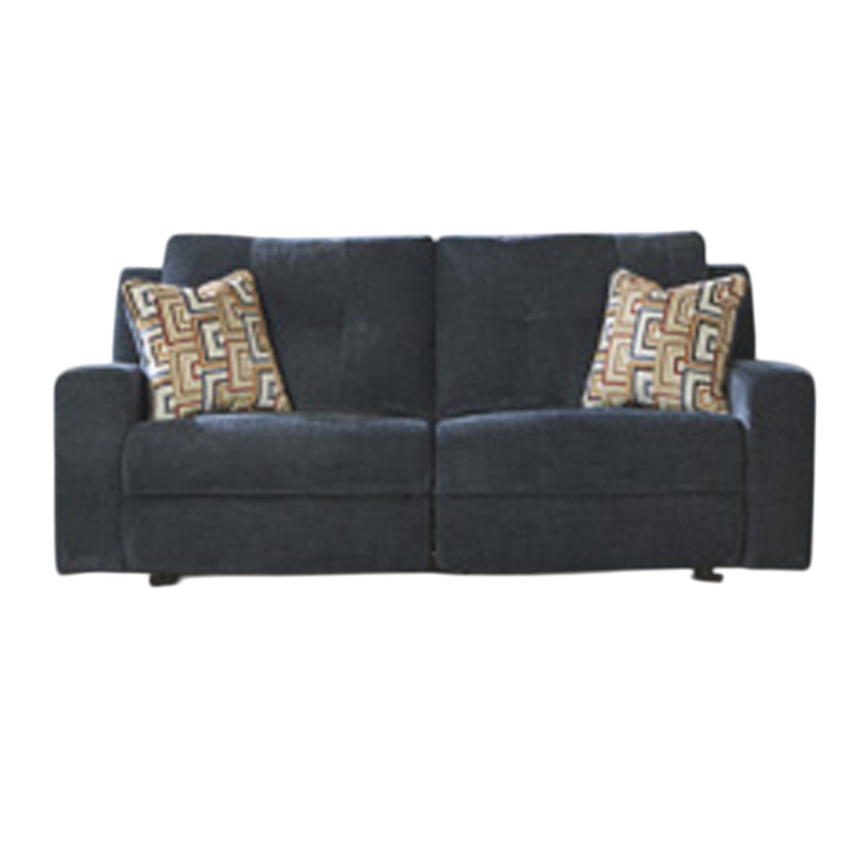 Canapé inclinable manuel Genna, polyester bleu marine, 2 coussins, 87 po