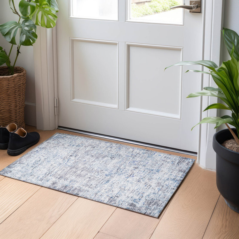 Tapis intérieur / extérieur lavable à la machine Cicel ACN1128 Sky, Rectangle 1 pi 8 po x 2 pi 6 po