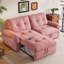 Canapé-lit multifonctionnel en velours rose, style moderne convertible pour les salons
