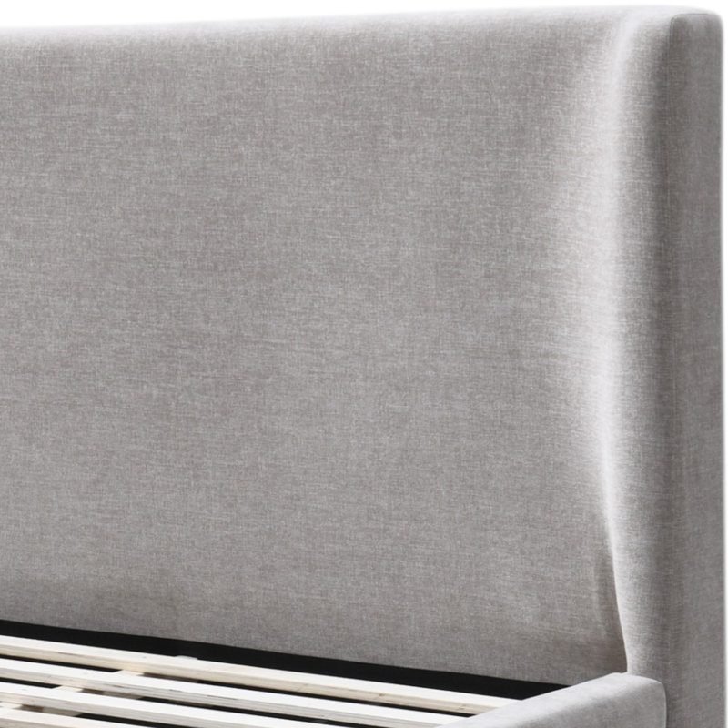Grand lit en chenille gris Melbourne, Grand lit