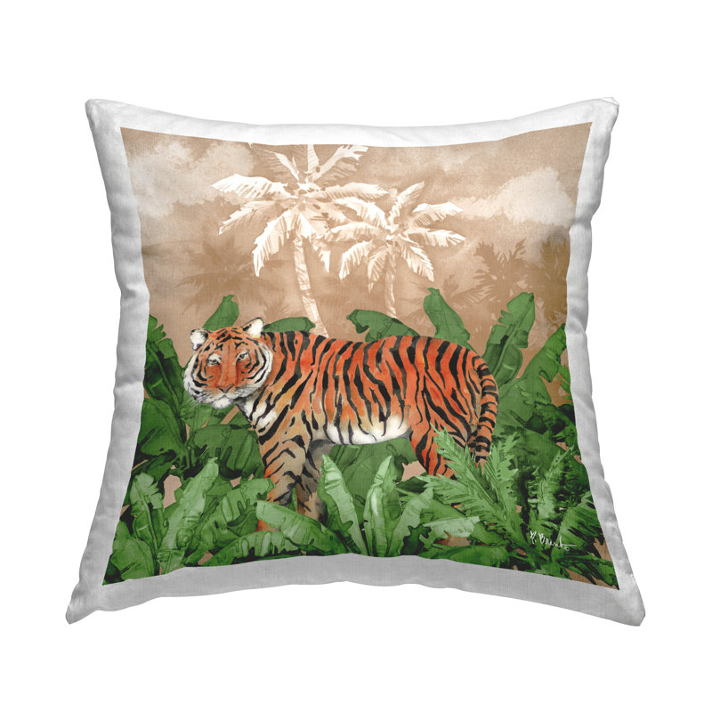 Coussin décoratif imprimé Jungle Life Tiger par Paul Brent