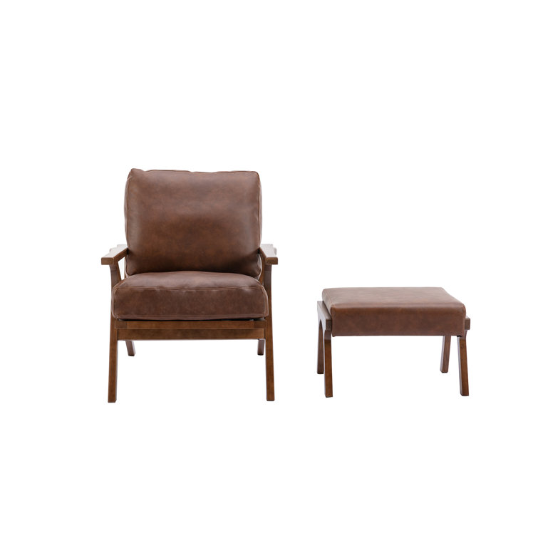 Bonita Transitional Vegan Leather Armchair With Removable Seat