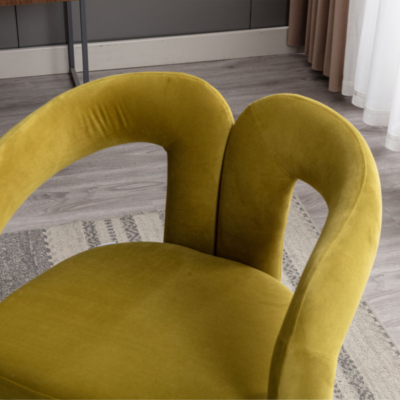 Alejos Velvet Armchair, Yellow