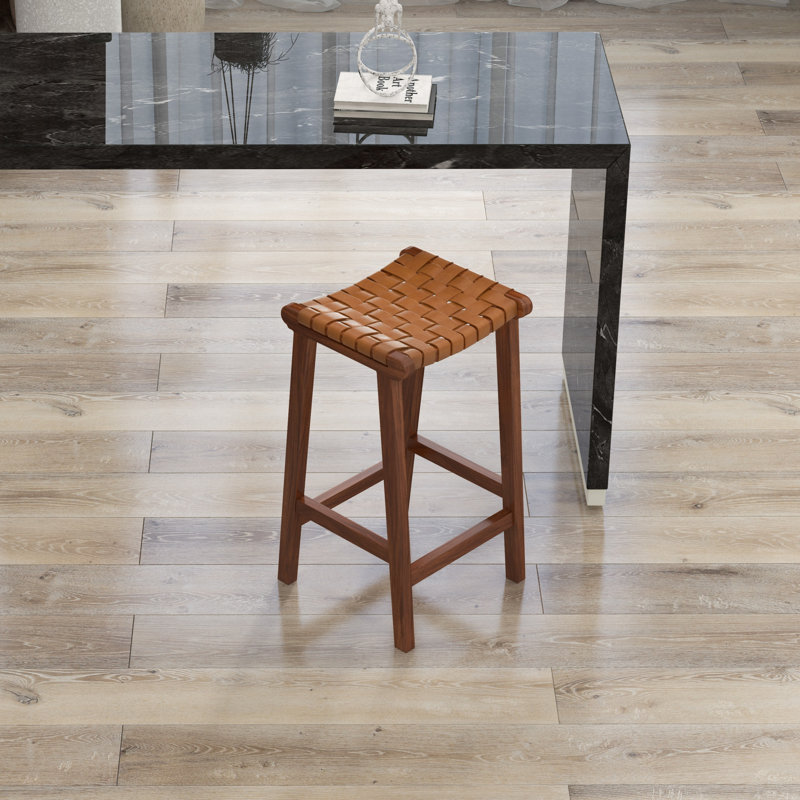 Winnetka Genuine Leather Counter and Bar Stool, Counter Stool (24.5" Seat Height), Tan