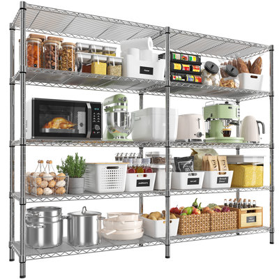 Marlia Steel Height -Adjustable Storage Rack Heavy Duty Shelving Unit 2 Installation Type