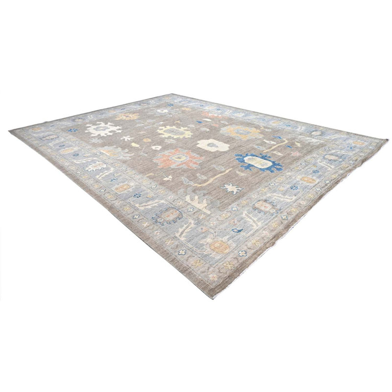 Oushak Collection, Transitional One-of-a-Kind Rectangle 10'4" X 13'8" Hand Knotted Area Rug