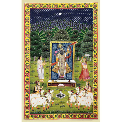 Lord Shrinathji Being Worshipped In Village | Pichwai Art