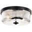 Grayson - Plafonnier encastré - Finition noir mat - Verre nervuré transparent-797591396-797591397