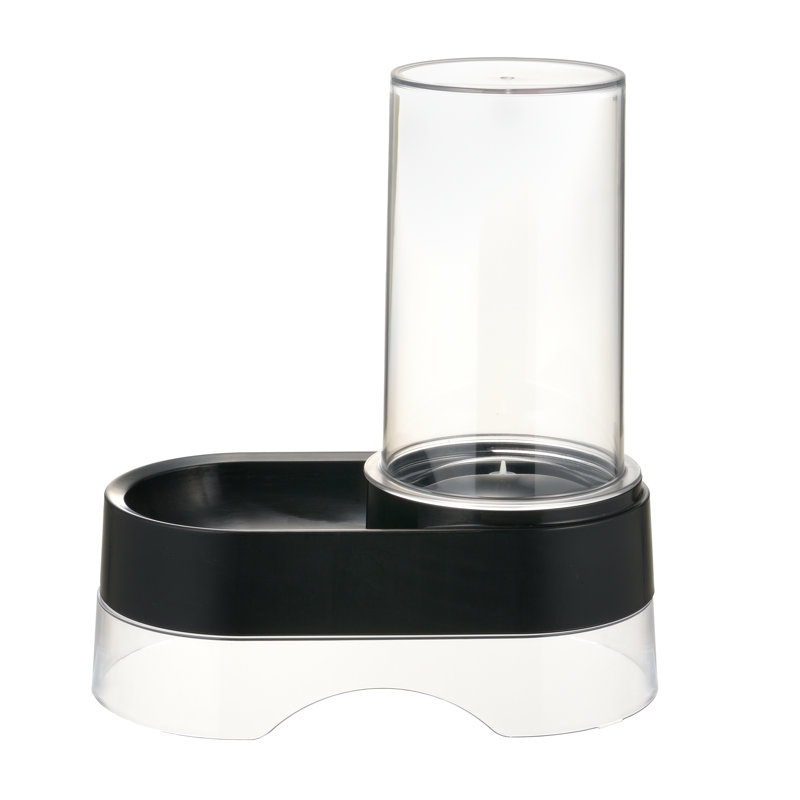 Black Elevated Automatic Gravity Pet Water Dispenser with Clear Tank