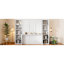 Lit blanc avec bureau et tablette pour économiser de l'espace. Chambre à coucher. Pas de boîte à ressorts. Rangement abondant. Pliable-86879571