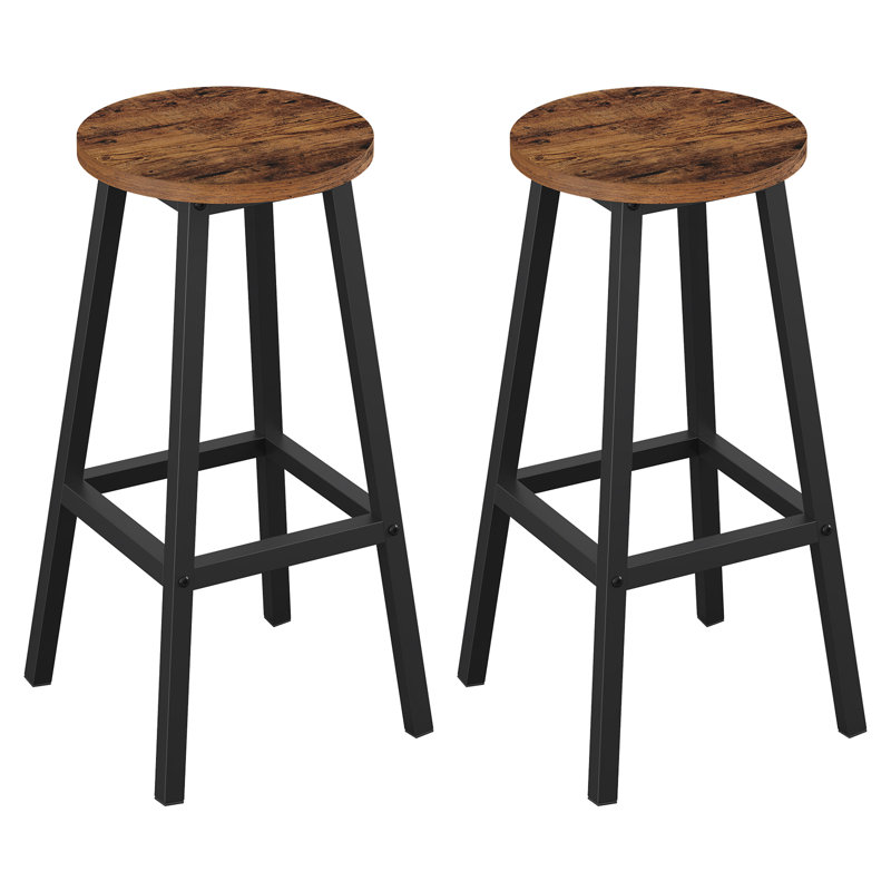 Talayia Counter Stool with Metal Frame, Vintage Brown/Black