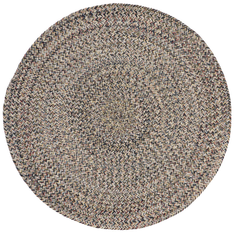 Manzer Hand Woven Cotton Chevron Rug, Round 3'