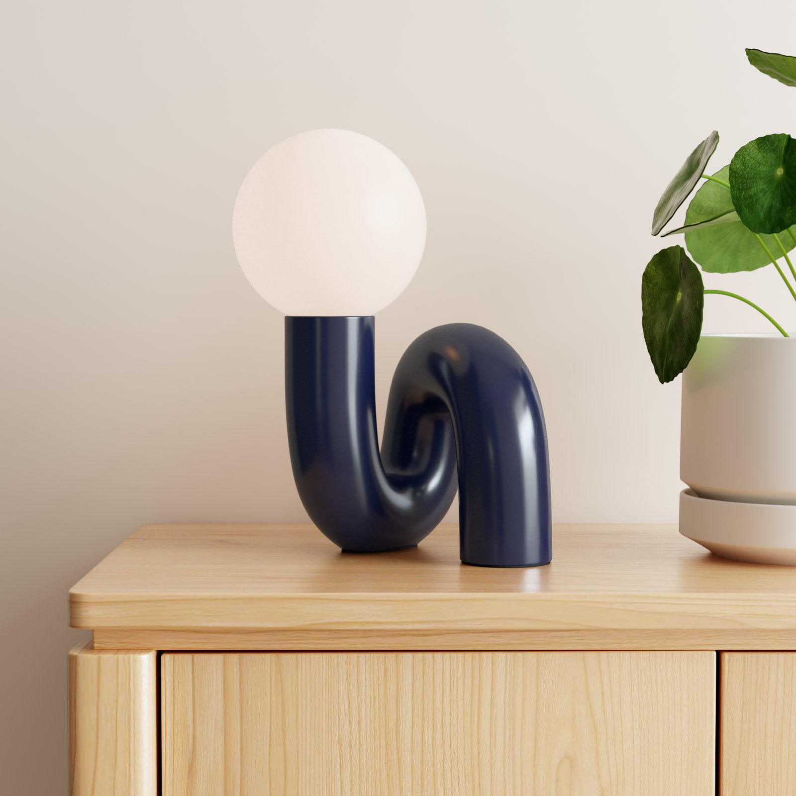 Verda Resin Table Lamp, Blue