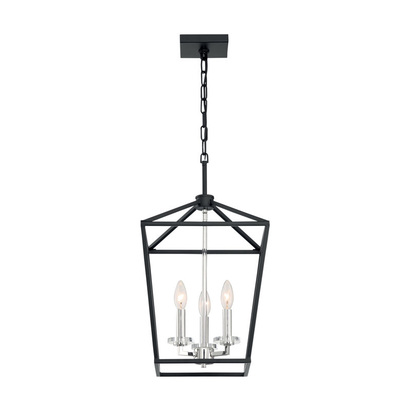 Luminaire suspendu géométrique 3 lumières lanterne Rudi