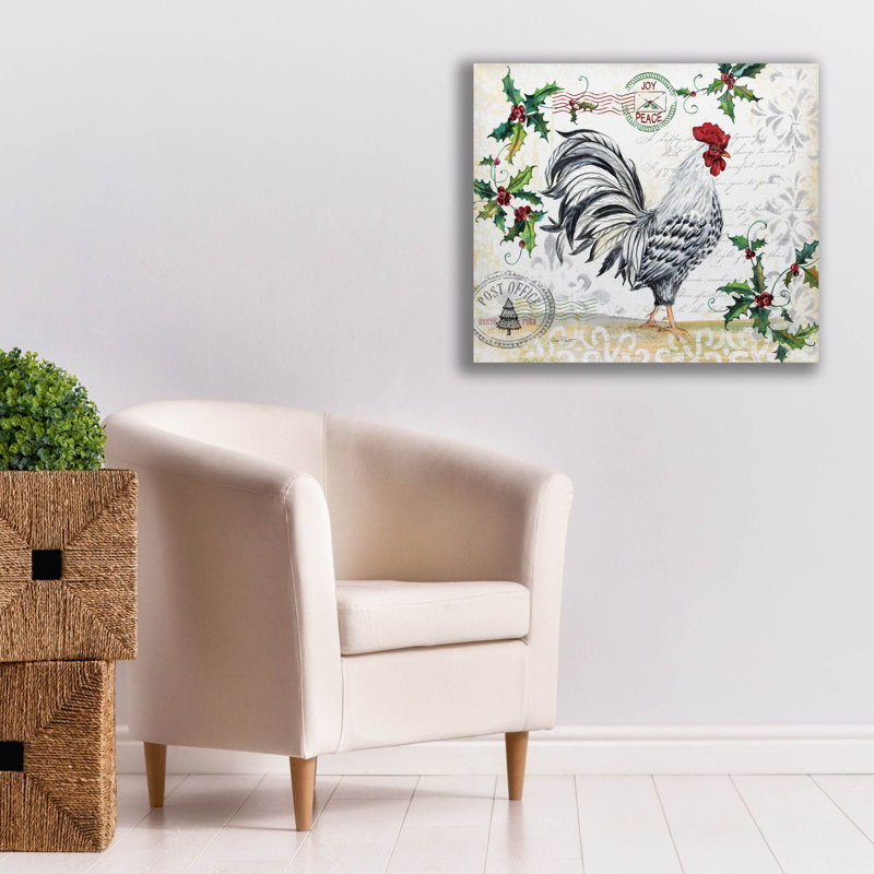 "Epic Graffiti" Seasonal Rooster 12 "par Jean Plout, art mural sur toile, H 26 po x l 30 po x P 1,5 po