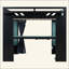 Lit mezzanine en bois avec tablettes, rideaux occultants et lumières RVB-951221159