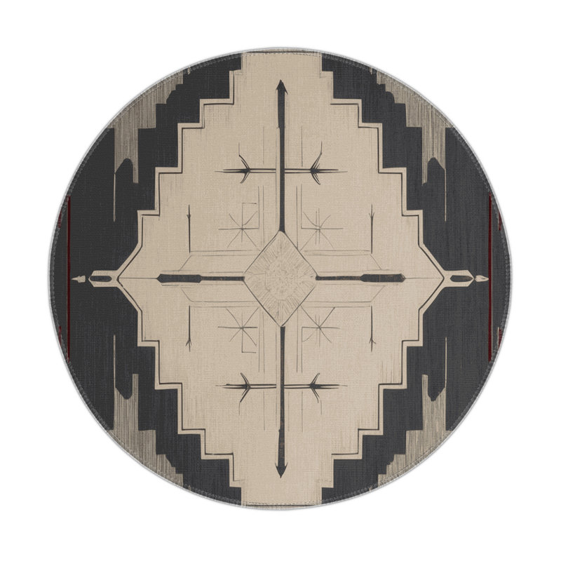 Medallion Mirage Indoor And Outdoor Area Rug, Round 5'