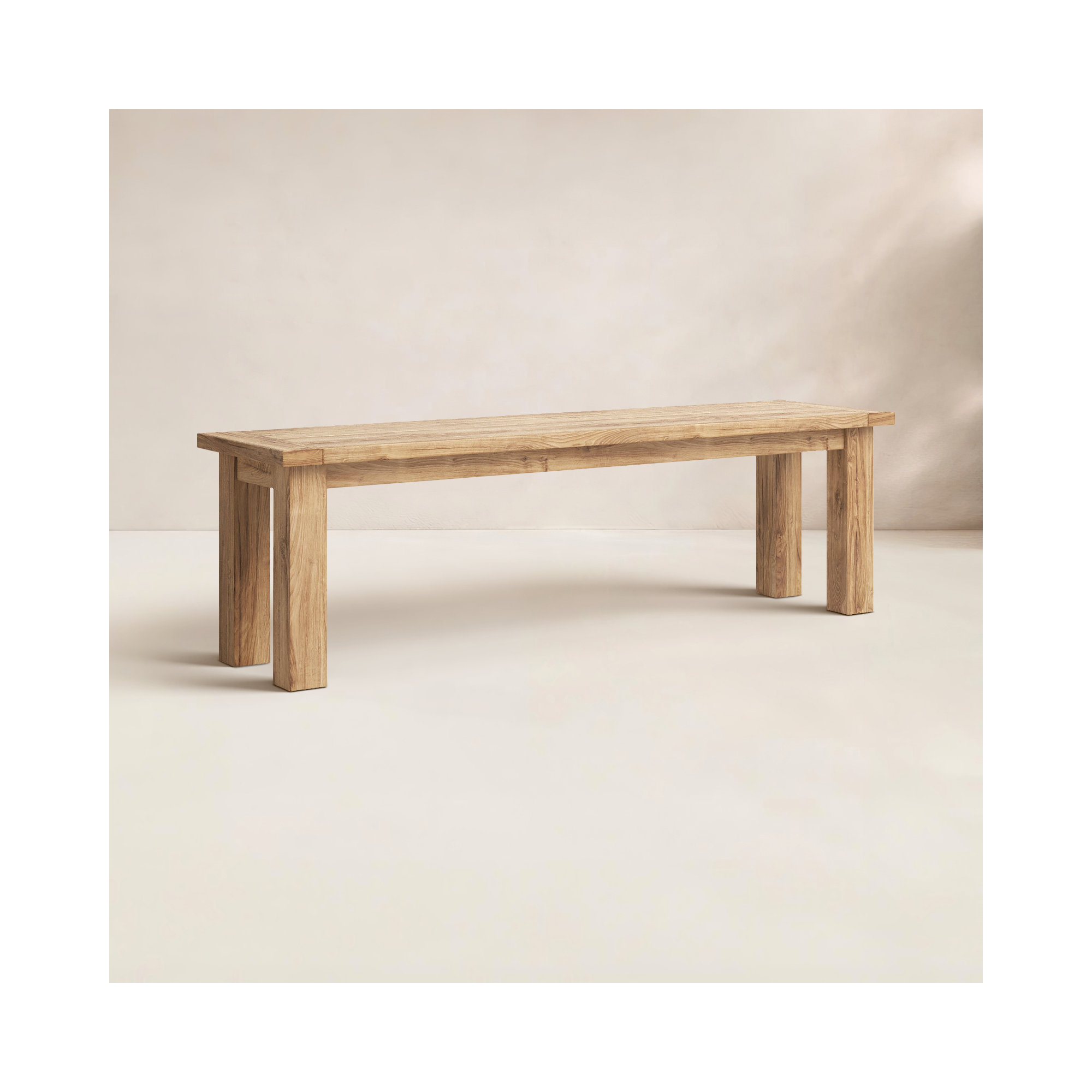 Bedwell Teak Outdoor Bench, 17.7" H x 59.1" W x 15.7" D