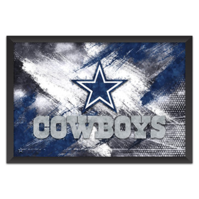 Sporticulture NFL Dallas Cowboys Brush Stroke Framed Wall Art, Team Logo Poster,  14 x 20 Inch Football Fan Cave Artwork
