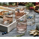 Mikasa Party Rocks Double Old Fashioned Whiskey, Set Of 4, Gold/Silver