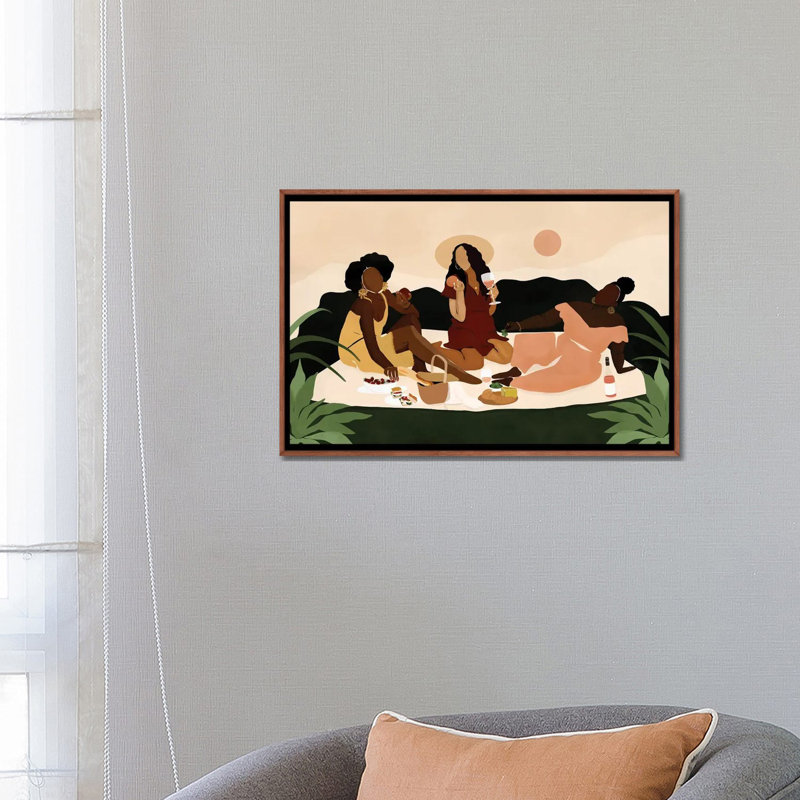 « SIS-nic » par Bria Nicole-impression d’art graphique, H 18 po x l 26 po x P 1,5 po, Toile avec cadre en bois brun classique