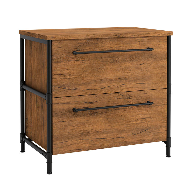Brown Lateral File For Organizing Office And Home Study Documents, Drawers Accommodate Letter Legal Sizes, Oak Finish Decor Compatibility, Interlock To Avoid Multiple Drawer Opening, Simple Assembly,