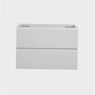 Alice-30W-201, Wall mount cabinet WITHOUT basin, white color, with two drawers, Pre-assembled
