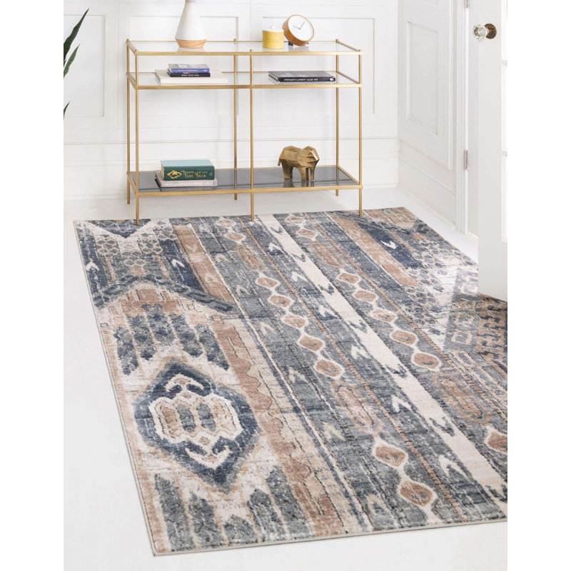 Wenden Ikat Indoor Rug, Rectangle 4' x 6'