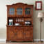 Armoire à vin en bois massif 51,18 ", présentoir en verre avec rangement en couches de grande capacité