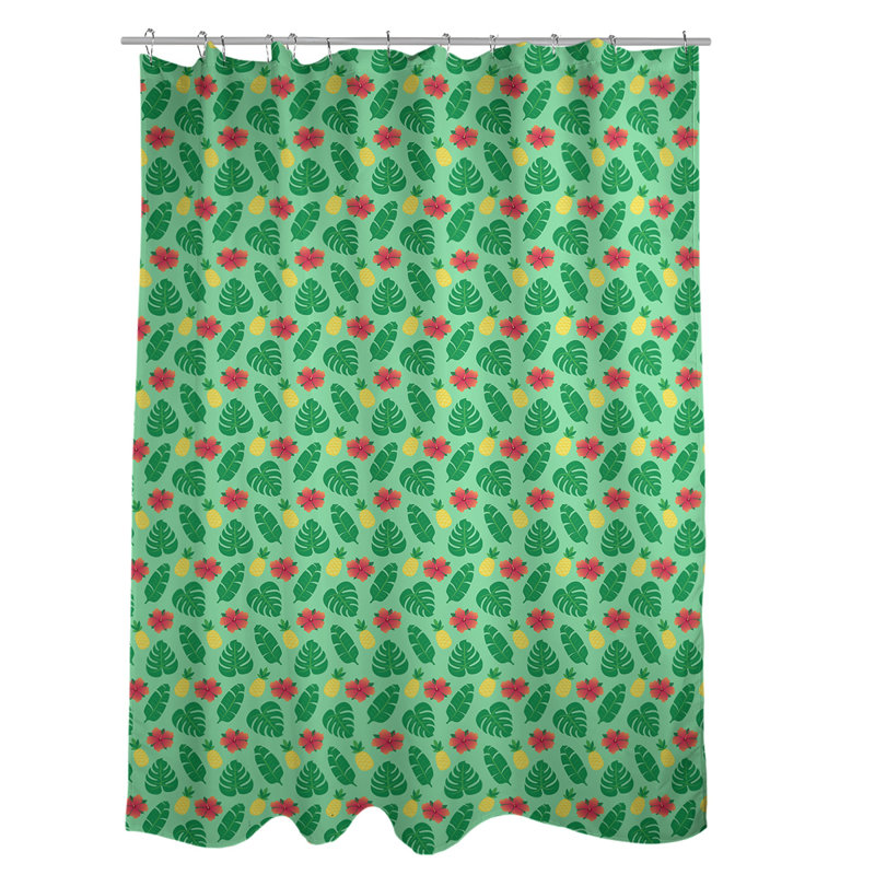 Rideau de douche tropical simple elizabeth katelyn, Vert