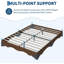 Bed Frame, Wood Platform Bed with Wave Design, Low Bed Frame Without Headboard, Minimalist Bed Base with Noise-Free, Easy Assembly, No Box Spring Needed-2047236402-2047236406